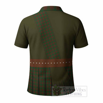 Menzies Tartan Crest Polo Shirt Kilt Costume Style