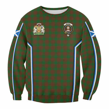 Menzies Tartan Crest Sweatshirt Scotland Coat of Arm Flag Style