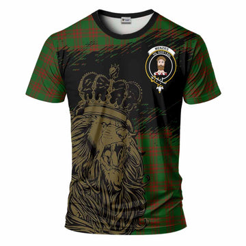 Menzies Tartan Crest T-Shirt Crowned Lion Heritage Style