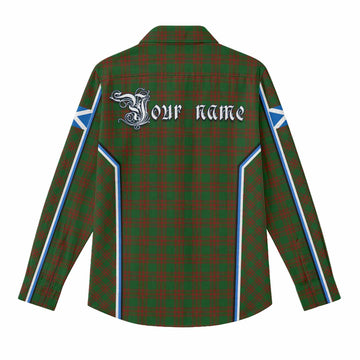 Menzies Tartan Crest Women Casual Shirt Scotland Coat of Arm Flag Style - Tartan Vibes Clothing