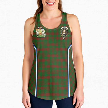 Menzies Tartan Crest Women Racerback Tanks Scotland Coat of Arm Flag Style
