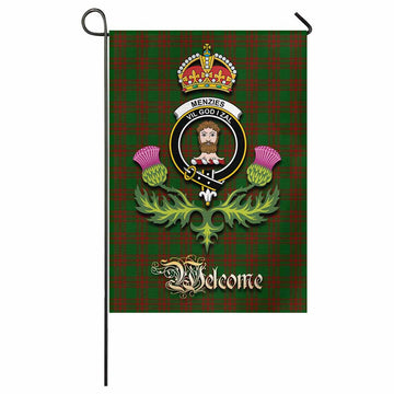 Menzies Tartan Family Crest Garden Flag Royal Thistle Welcome Style