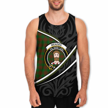 Menzies Tartan Family Crest Men Tank Top Celtic Scottish Thistle Floral