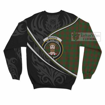 Menzies Tartan Family Crest Sweatshirt Celtic Scottish Thistle Floral