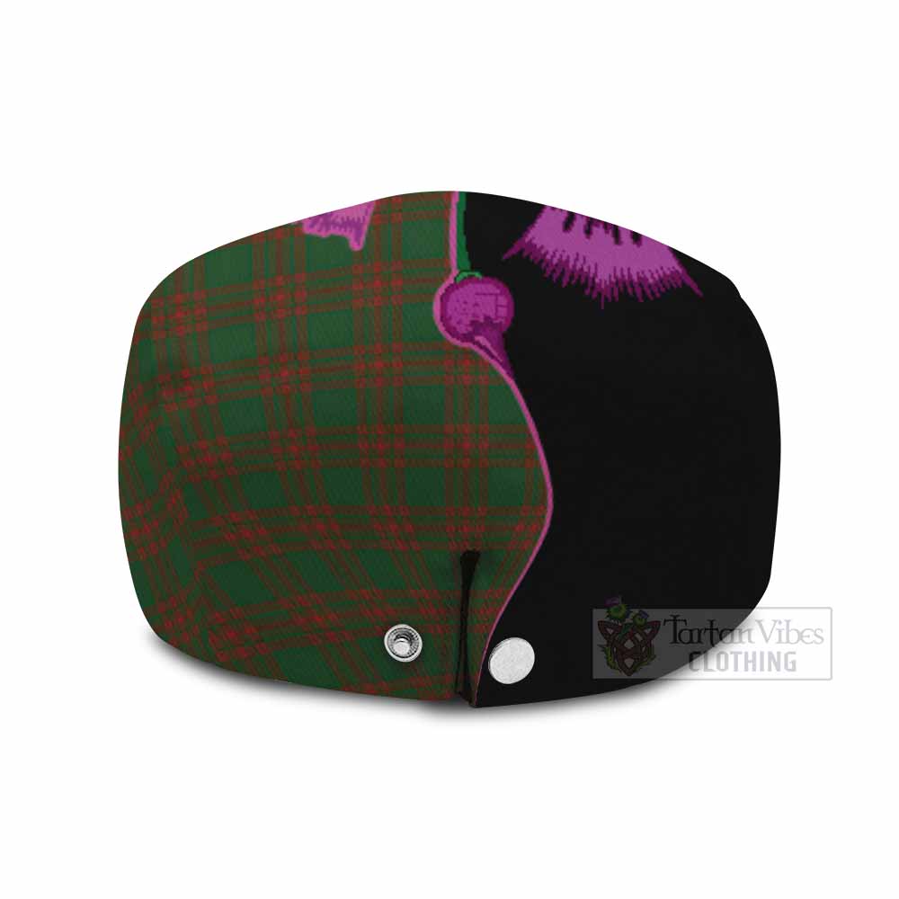 Menzies Tartan Flat Cap, Jeff Cap Traditional Scottish Thistle