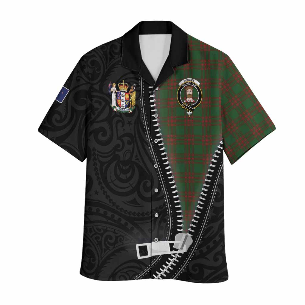 Menzies Tartan Hawaiian Shirt New Zealand Pattern Unique Zipper Stylized