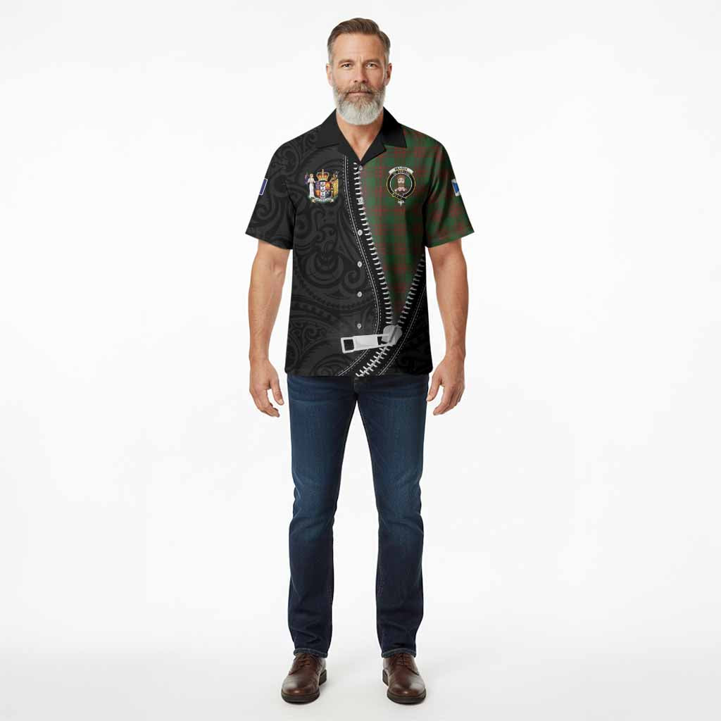 Menzies Tartan Hawaiian Shirt New Zealand Pattern Unique Zipper Stylized