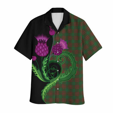 Menzies Tartan Hawaiian Shirt Traditional Scottish Thistle