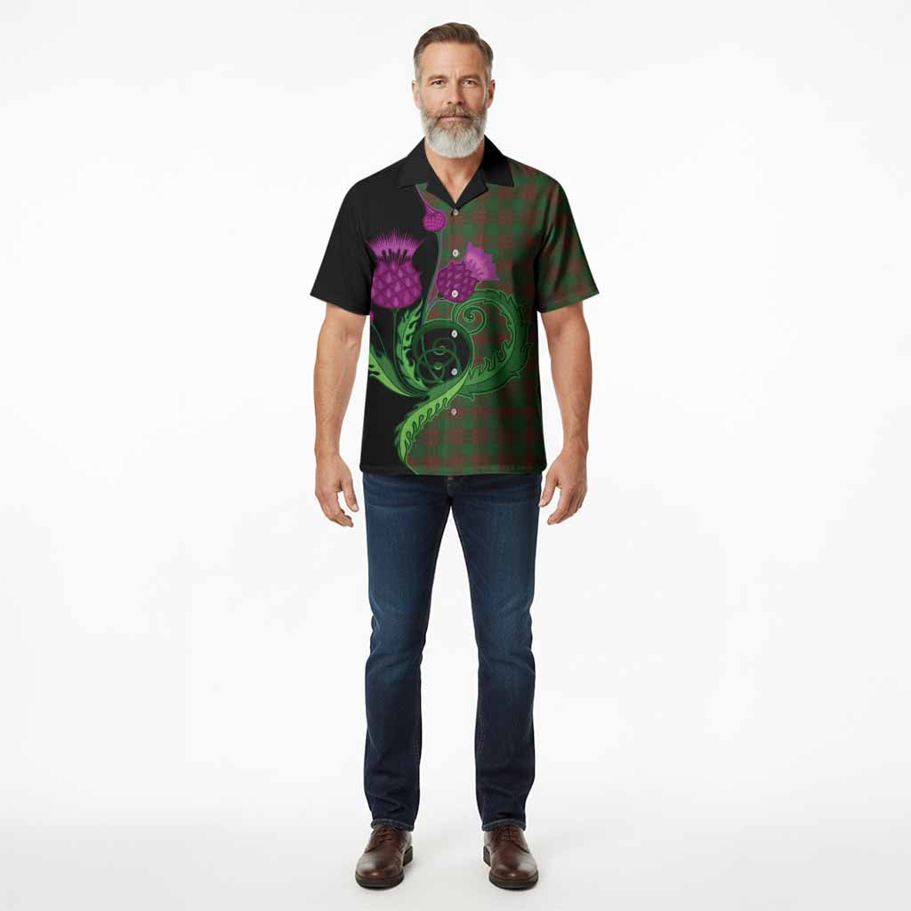 Menzies Tartan Hawaiian Shirt Traditional Scottish Thistle