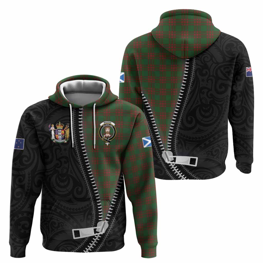 Menzies Tartan Hoodie New Zealand Pattern Unique Zipper Stylized