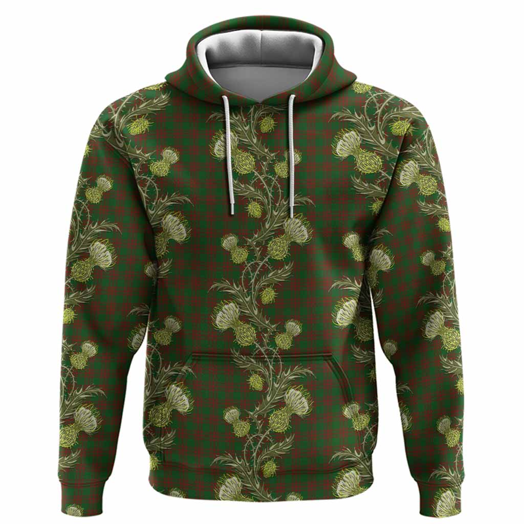 Menzies Tartan Hoodie Seamless Scottish Thistle Flowers