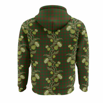 Menzies Tartan Hoodie Seamless Scottish Thistle Flowers