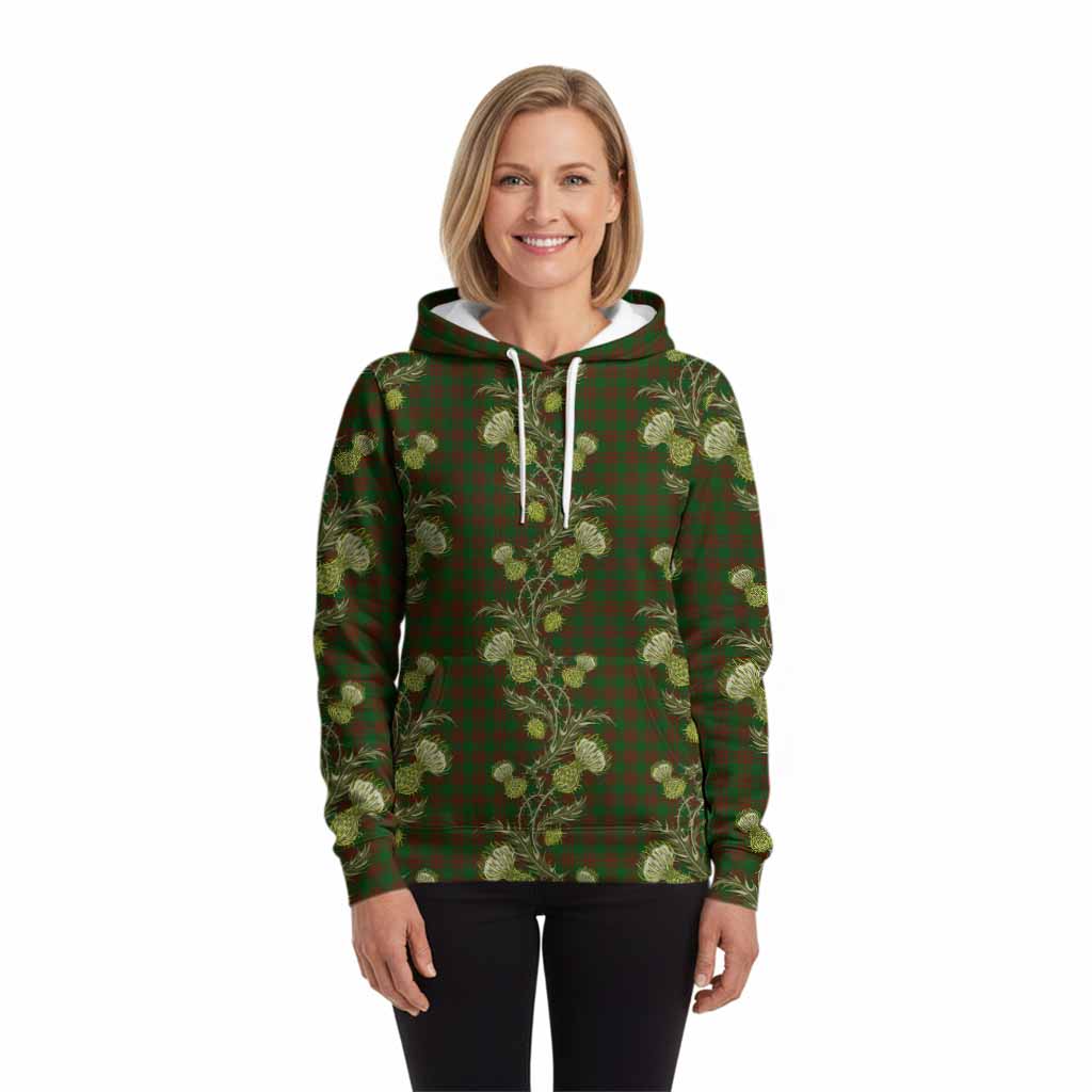 Menzies Tartan Hoodie Seamless Scottish Thistle Flowers