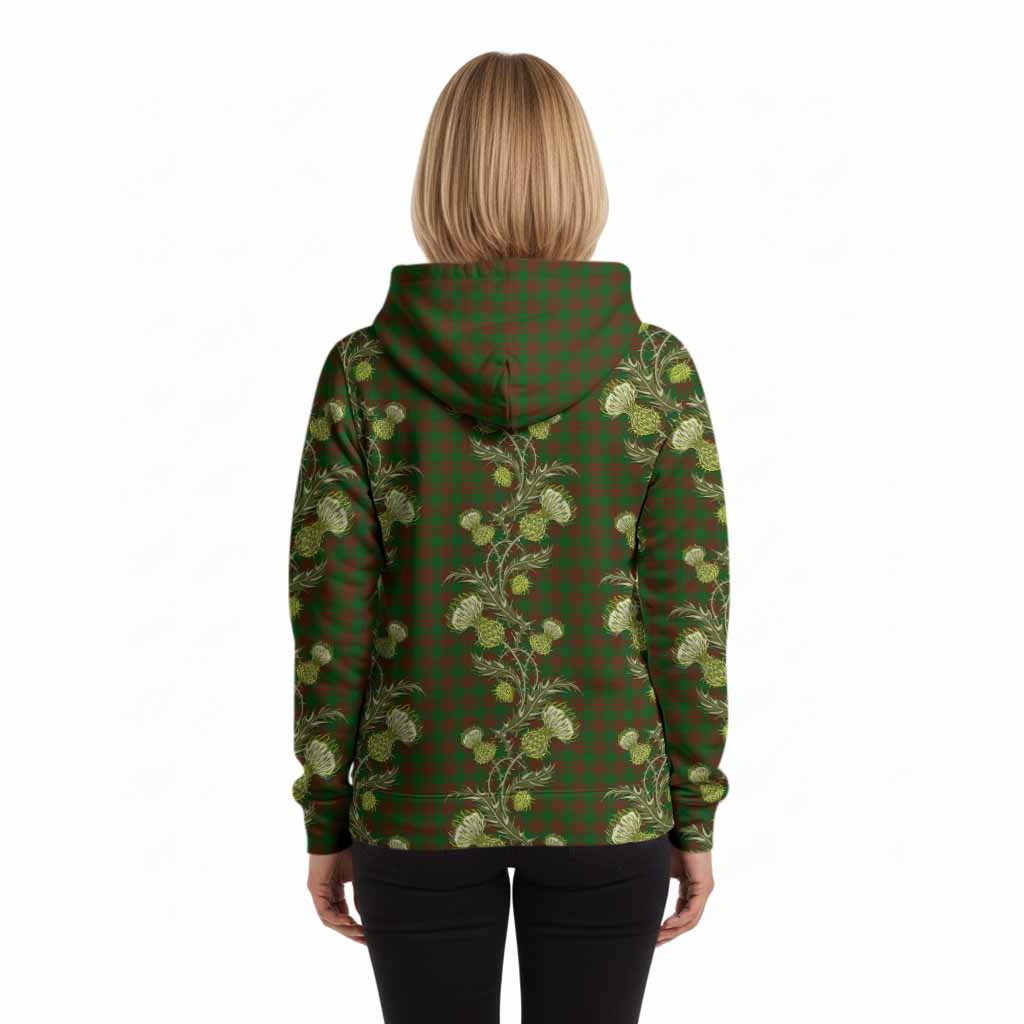 Menzies Tartan Hoodie Seamless Scottish Thistle Flowers