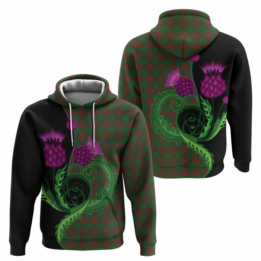 Menzies Tartan Hoodie Traditional Scottish Thistle