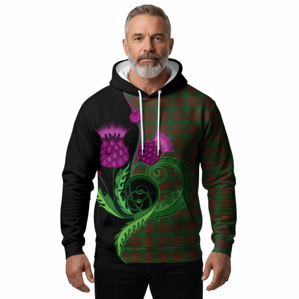 Menzies Tartan Hoodie Traditional Scottish Thistle