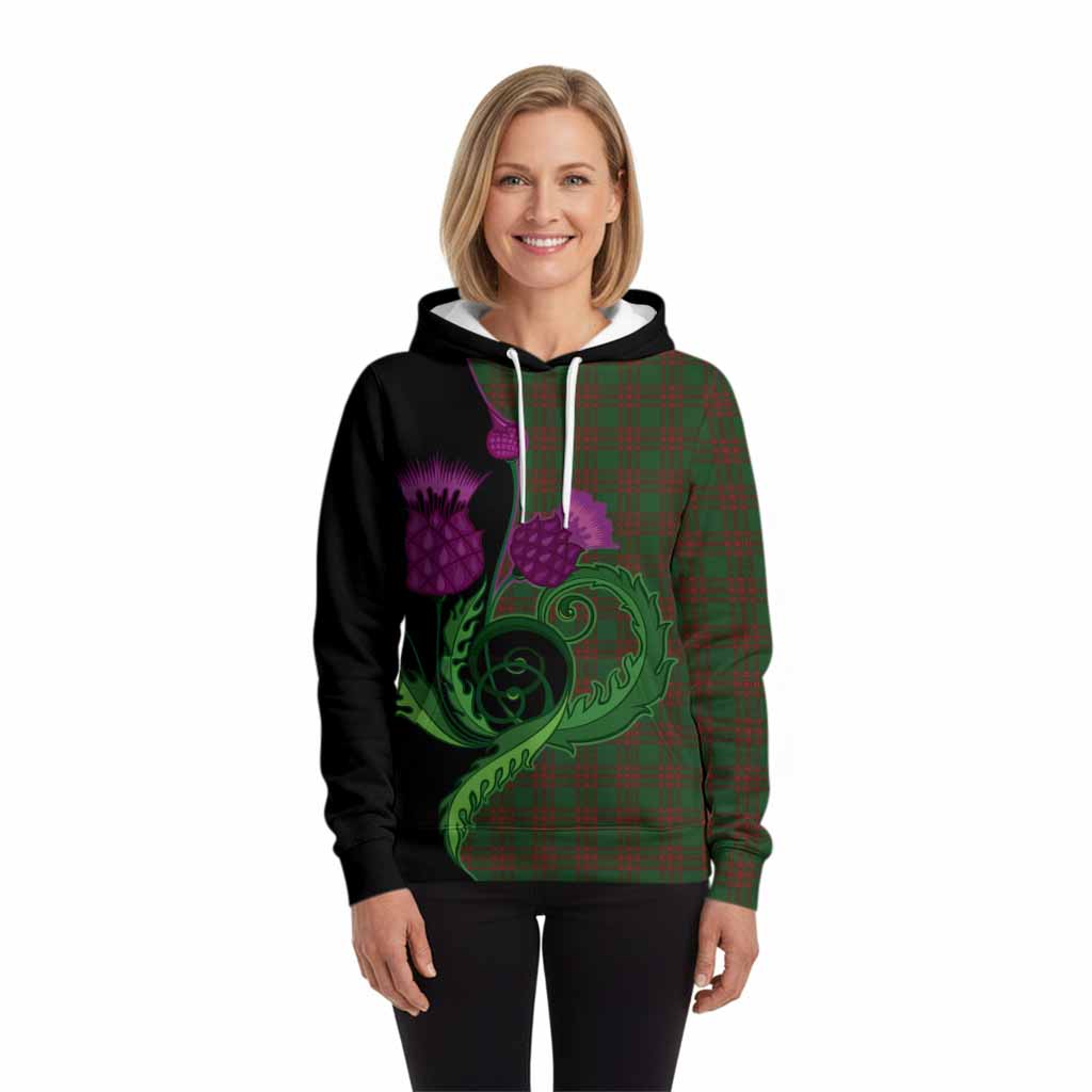 Menzies Tartan Hoodie Traditional Scottish Thistle