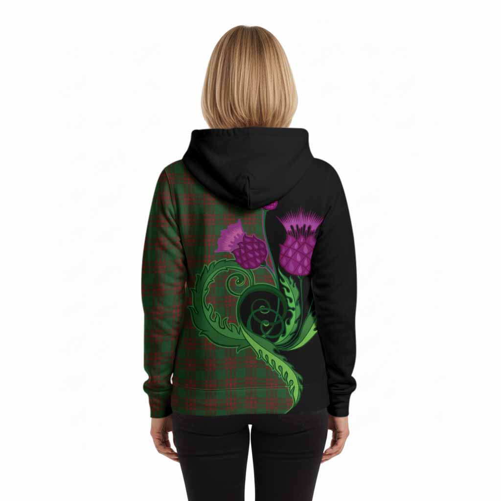 Menzies Tartan Hoodie Traditional Scottish Thistle