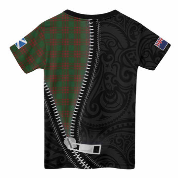 Menzies Tartan Kid T-shirt New Zealand Pattern Unique Zipper Stylized