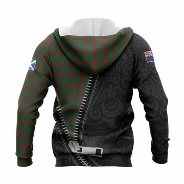 Menzies Tartan Knitted Hoodie New Zealand Pattern Unique Zipper Stylized