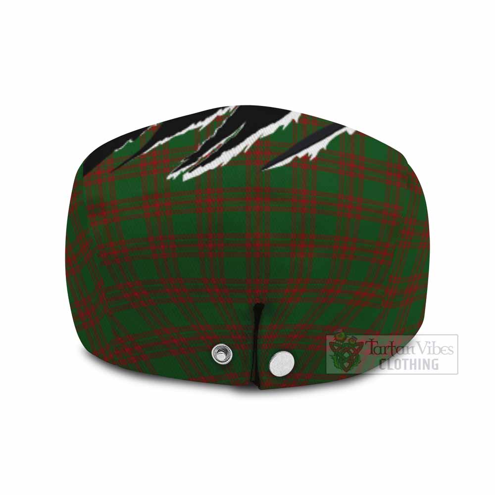 Menzies Tartan Loch Ness Monster Flat Cap, Jeff Cap Celtic Knot Nessie Art