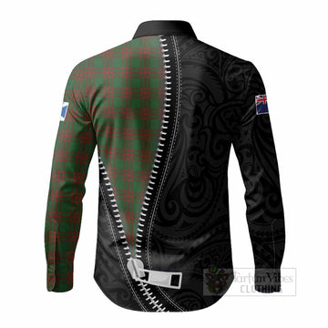 Menzies Tartan Long Sleeve Button Shirts New Zealand Pattern Unique Zipper Stylized