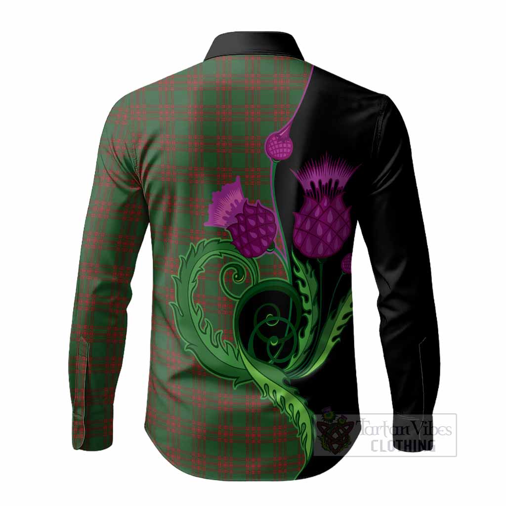 Menzies Tartan Long Sleeve Button Shirts Traditional Scottish Thistle