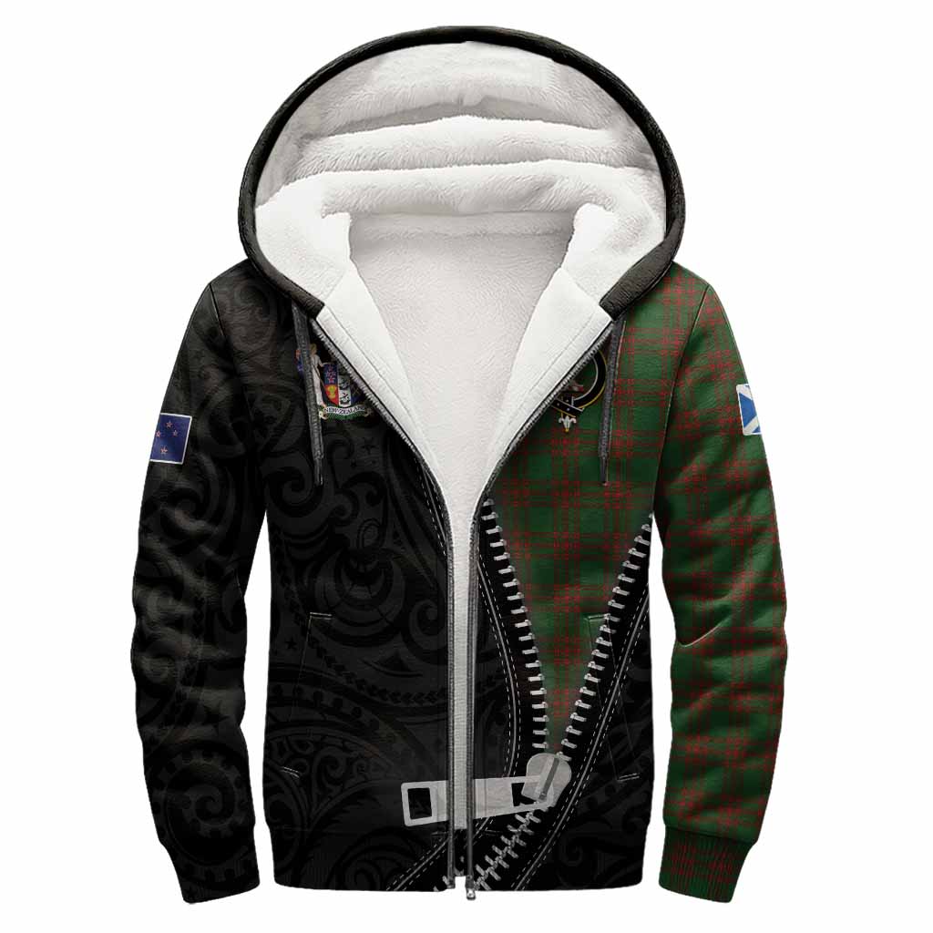 Menzies Tartan Sherpa Hoodie New Zealand Pattern Unique Zipper Stylized