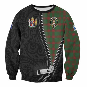 Menzies Tartan Sweatshirt New Zealand Pattern Unique Zipper Stylized