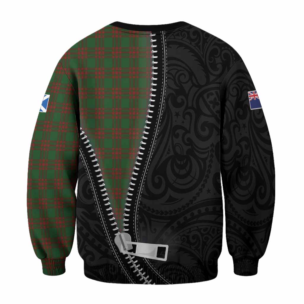 Menzies Tartan Sweatshirt New Zealand Pattern Unique Zipper Stylized