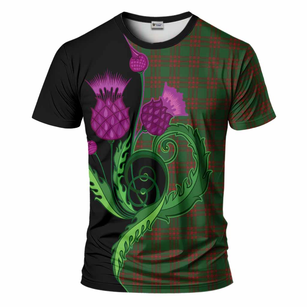 Menzies Tartan T-Shirt Traditional Scottish Thistle