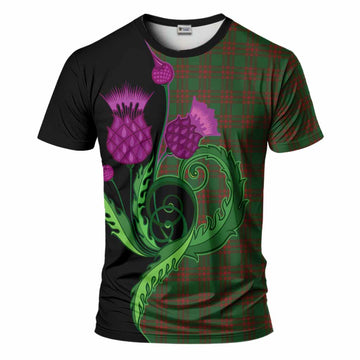 Menzies Tartan T-Shirt Traditional Scottish Thistle
