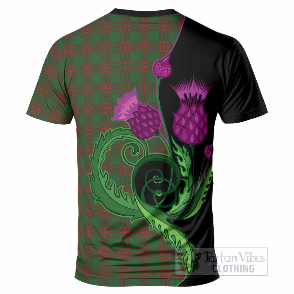 Menzies Tartan T-Shirt Traditional Scottish Thistle