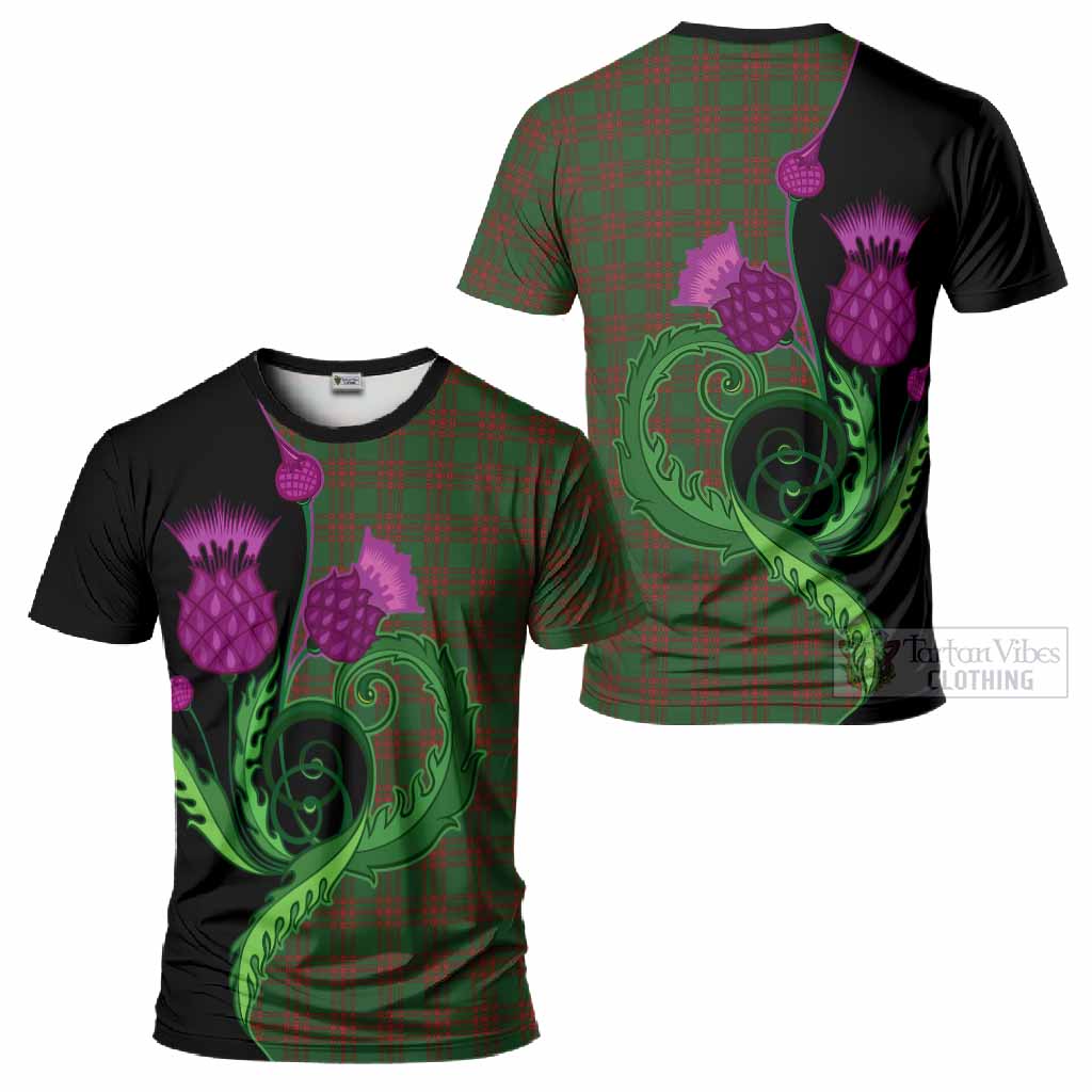 Menzies Tartan T-Shirt Traditional Scottish Thistle