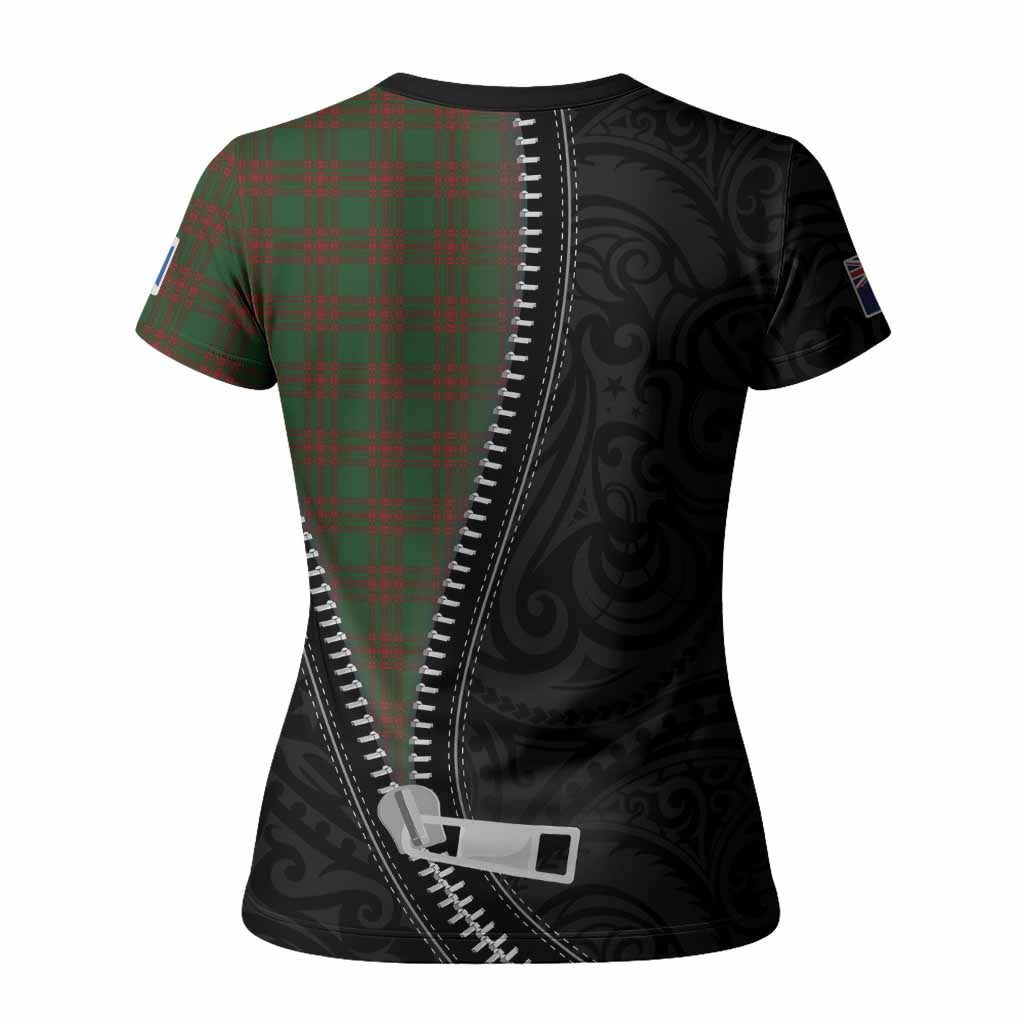 Menzies Tartan Women T shirt New Zealand Pattern Unique Zipper Stylized