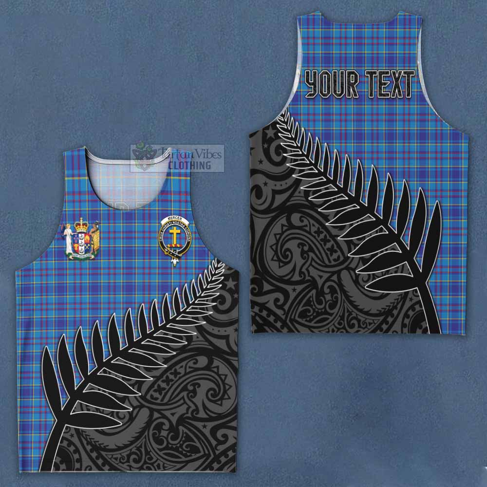Tartan Vibes Clothing Mercer Crest Tartan Men's Tank Top with New Zealand Silver Fern Half Style