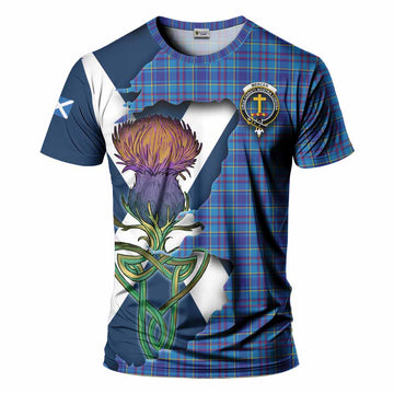 Tartan Vibes Clothing Mercer Tartan Family Crest T-Shirt Scottish Thistle Celtic Inspired