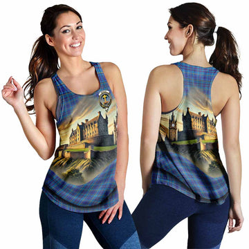 Tartan Vibes Clothing Mercer Tartan Family Crest Women's Racerback Tanks with Scottish Ancient Castle Style