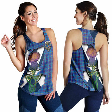 Tartan Vibes Clothing Mercer Tartan Family Crest Women's Racerback Tanks Scottish Thistle Celtic Inspired