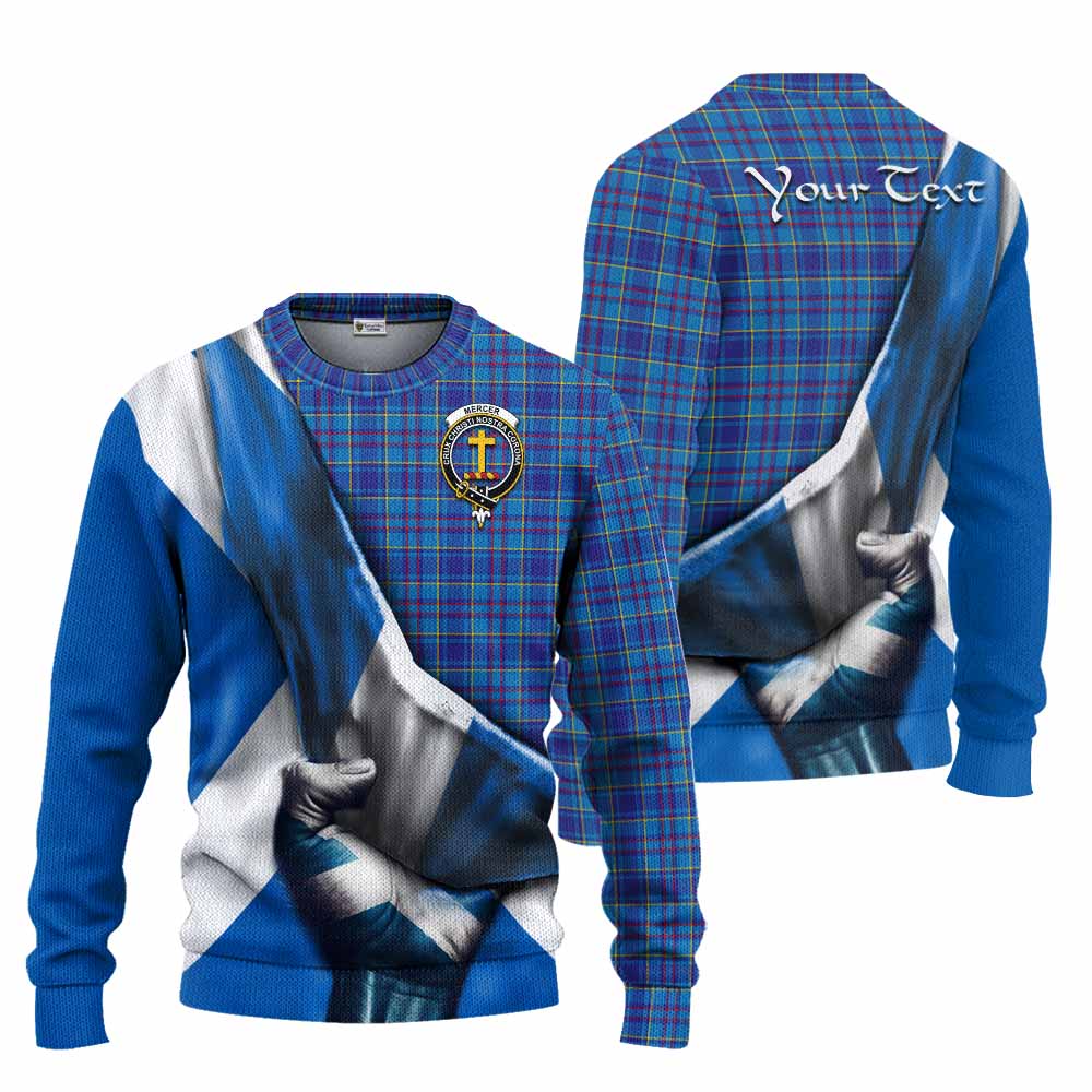 Tartan Vibes Clothing Mercer Tartan Knitted Sweater with Family Crest Scotland Patriotic Style