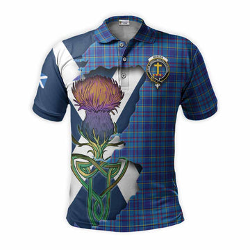 Mercer Tartan Family Crest Polo Shirt Scottish Thistle Celtic Inspired