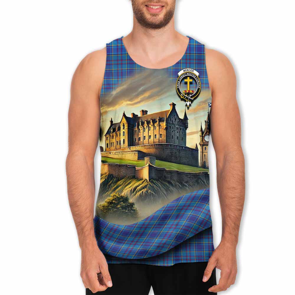 Tartan Vibes Clothing Mercer Tartan Family Crest Men's Tank Top with Scottish Ancient Castle Style