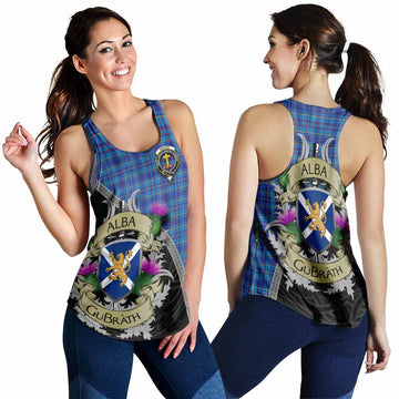 Tartan Vibes Clothing Mercer Tartan Family Crest Women's Racerback Tanks Lion Rampant Royal Thistle Shield Celtic Inspired