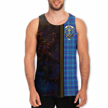 Tartan Vibes Clothing Mercer Tartan Family Crest Men's Tank Top Alba Gu Brath Be Brave Lion Ancient Style