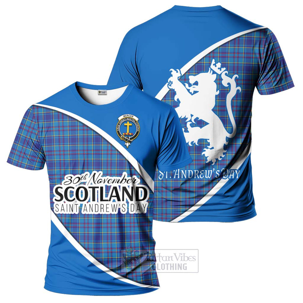 Tartan Vibes Clothing Mercer Family Crest Tartan T-Shirt Celebrate Saint Andrew's Day in Style