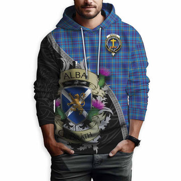 Tartan Vibes Clothing Mercer Tartan Family Crest Hoodie Lion Rampant Royal Thistle Shield Celtic Inspired