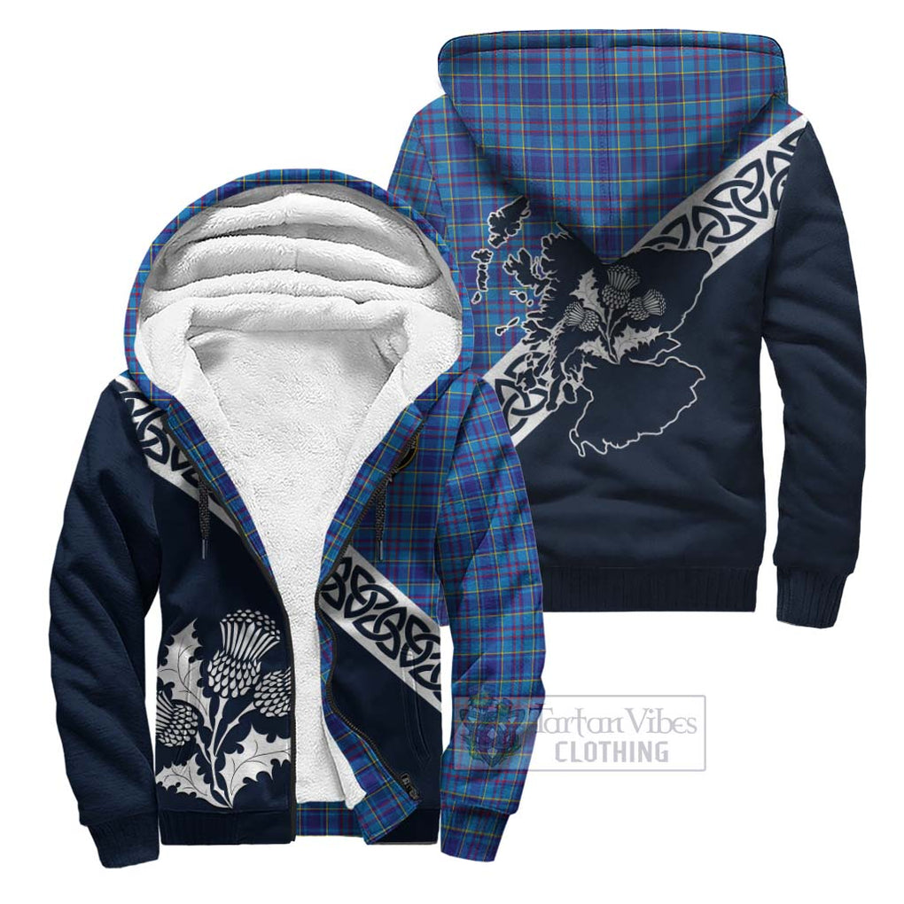 Tartan Vibes Clothing Mercer Tartan Sherpa Hoodie Featuring Thistle and Scotland Map