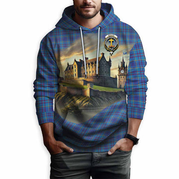 Tartan Vibes Clothing Mercer Tartan Family Crest Hoodie with Scottish Ancient Castle Style