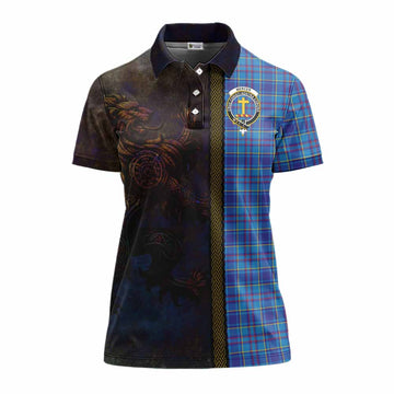 Mercer Tartan Family Crest Women's Polo Shirt Alba Gu Brath Be Brave Lion Ancient Style
