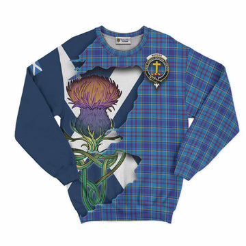 Tartan Vibes Clothing Mercer Tartan Family Crest Sweatshirt Scottish Thistle Celtic Inspired